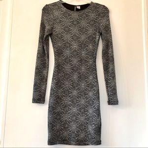 H&M Sparkly Bodycon Long Sleeve Dress